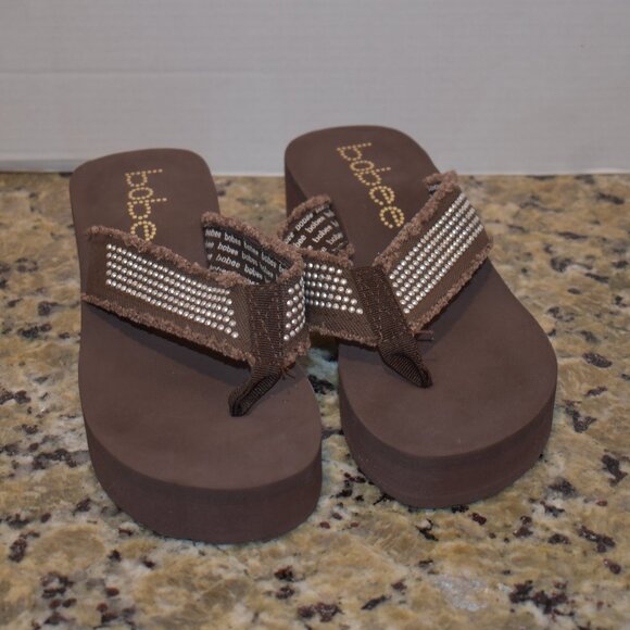 Women's Bobee Flip Flops Sandals Fashion Platform Wedge Thong Flip Flop Size 7 - Picture 1 of 5
